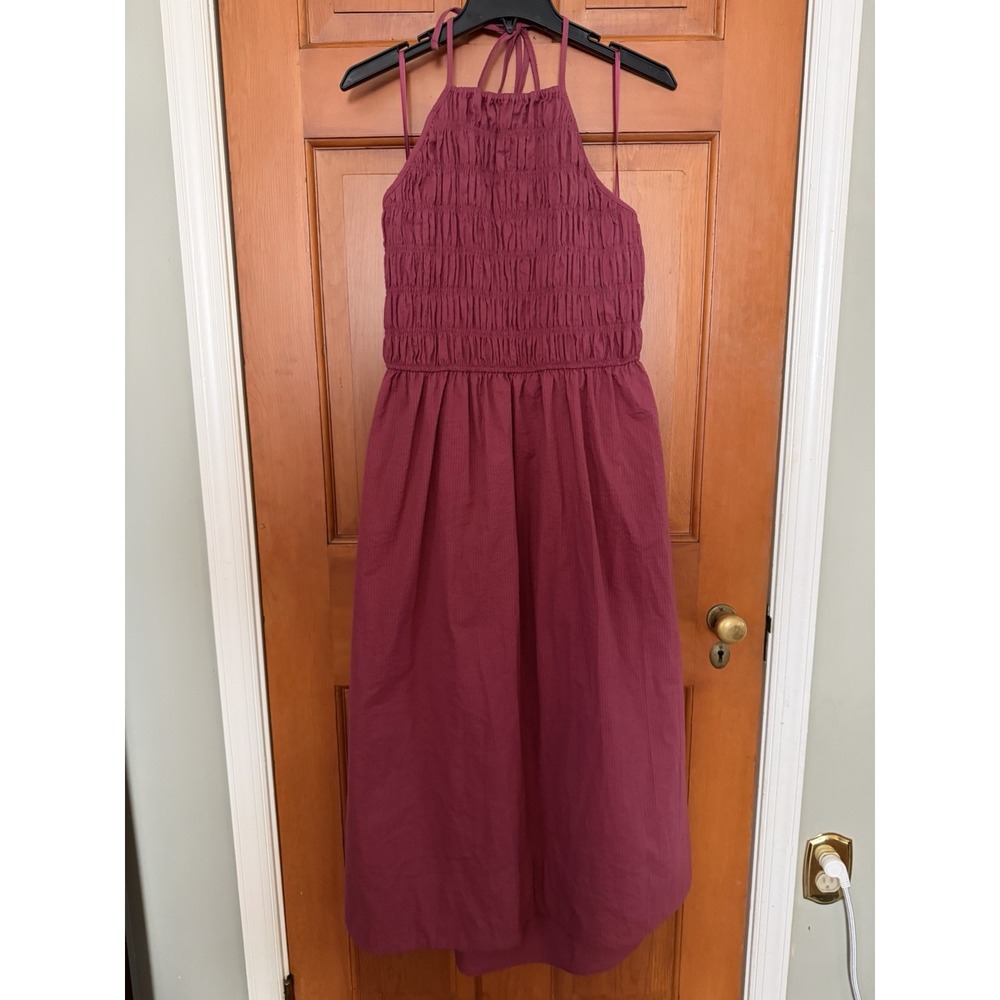 Women's Solid & Striped Smocked A-Line Burgundy Dress Size XXL NWT Halter Dress